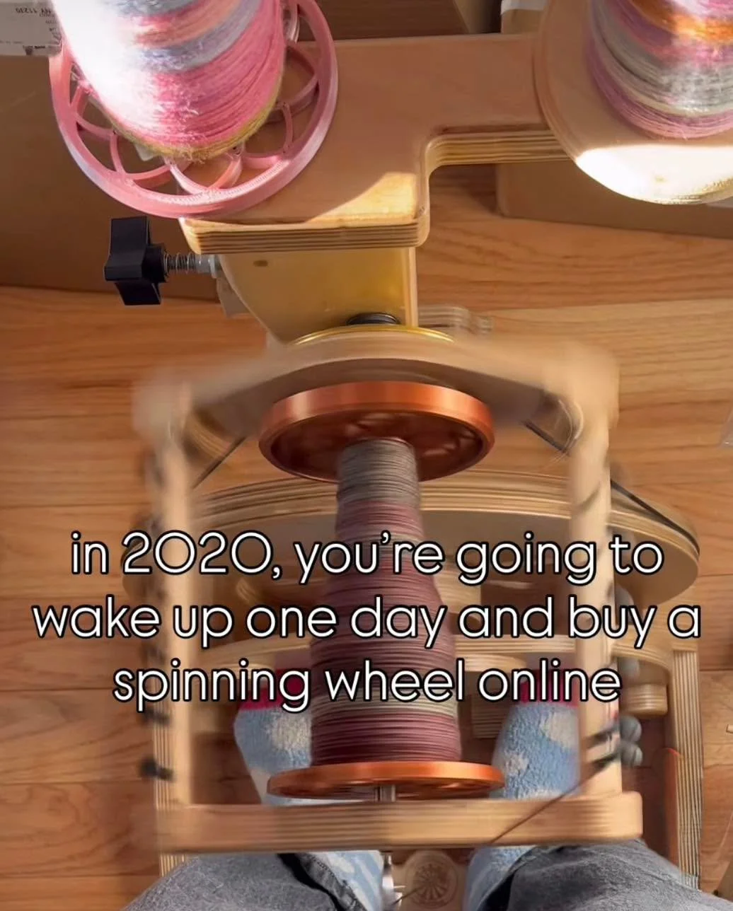 @tanglesandstarlight We&rsquo;re so glad our bullfrog spinning wheel got to be part of your fiber arts story and lovely yarns. Thanks for sharing. ❤️ #spinnersofinstagram #makingyarn #artyarnspinning #spinningyarn