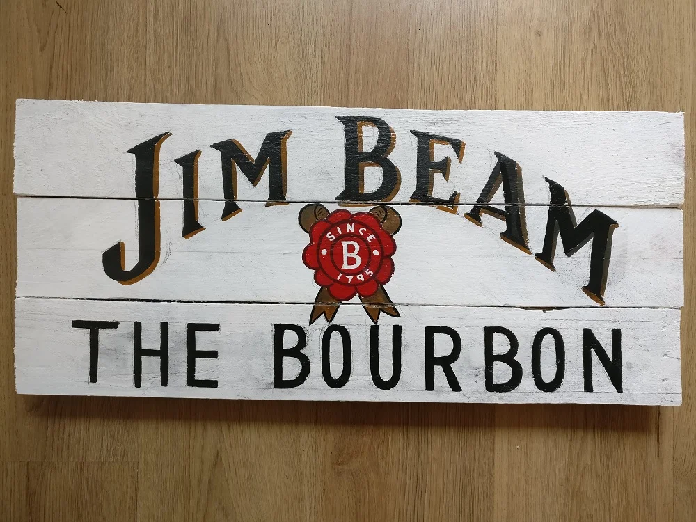 Jim Beam - fully painted. This was all done with sign writing enamels.