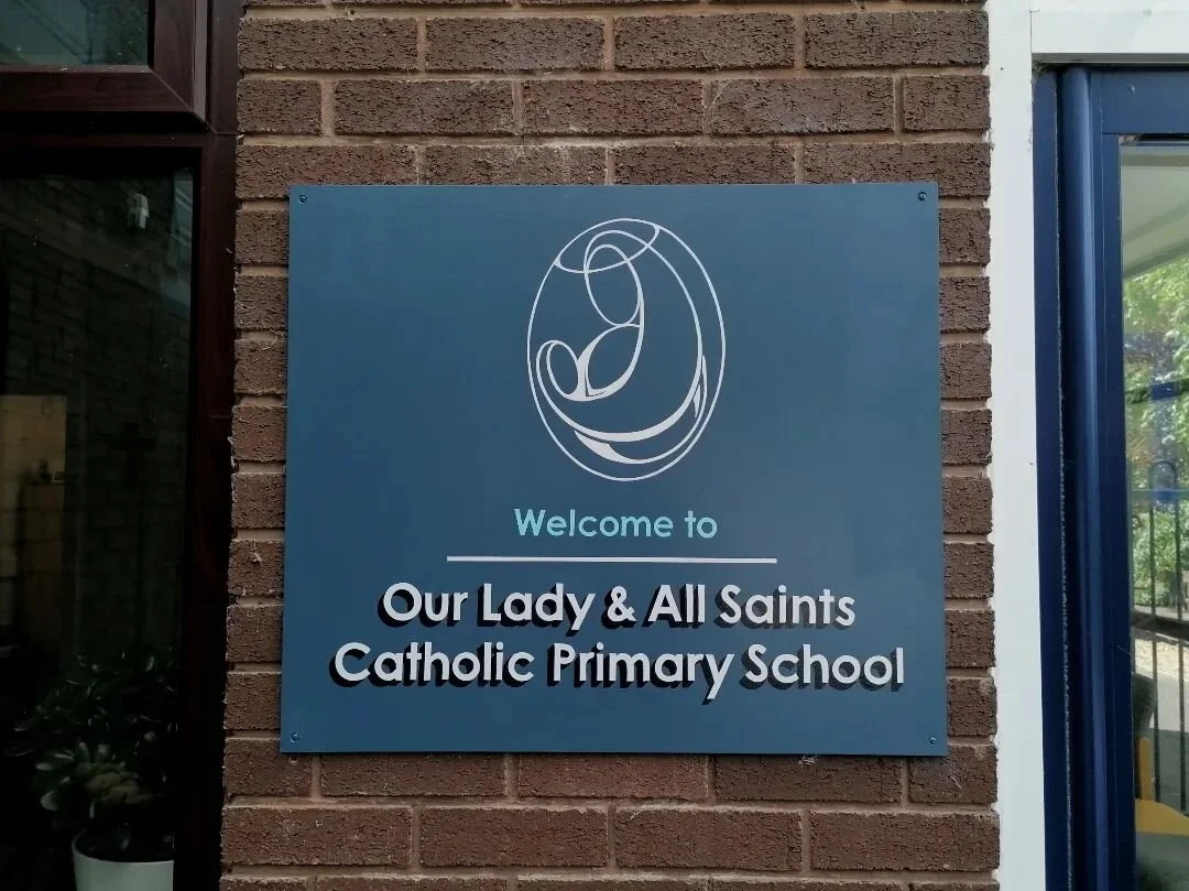 Freshly installed school signs ready for the start of term.

These signs were designed to complement the adjoining church signs I painted earlier in the year. Two of the signs were removed, stripped of vinyls and freshly painted with a classier and m