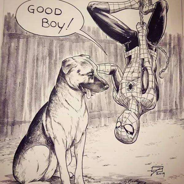 1 Custom Pet + 1 Character from fav Fandom Commission (Pet + Comic book/ Movie/ Novel/ Cartoon/ Fantasy/ Fan Art Character) in Digital Inks