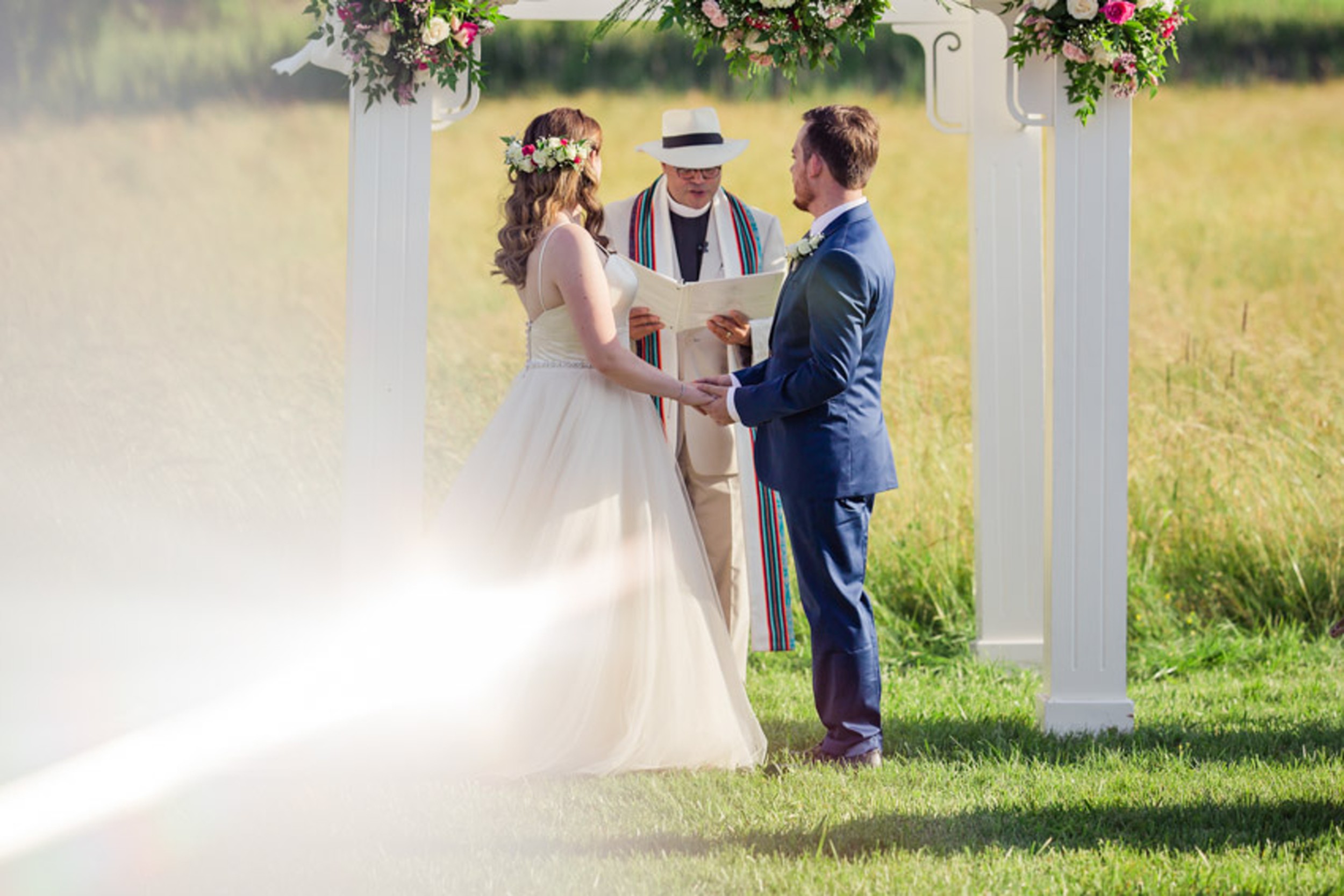 Wedding Ceremony Sun Flare