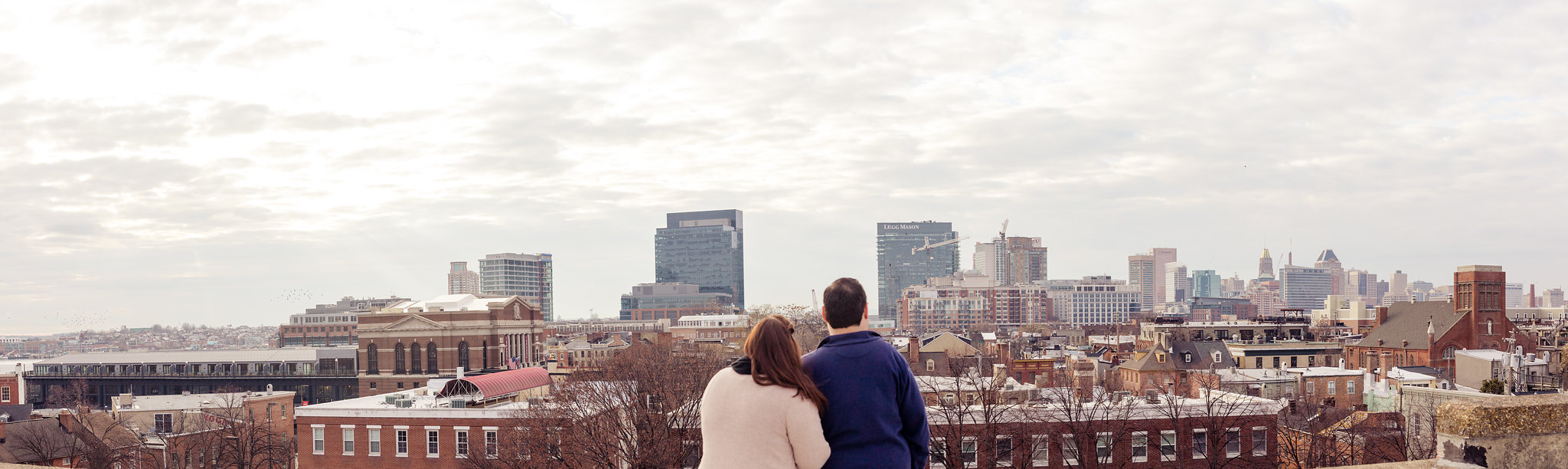 Baltimore Skyline Engagement Panorama