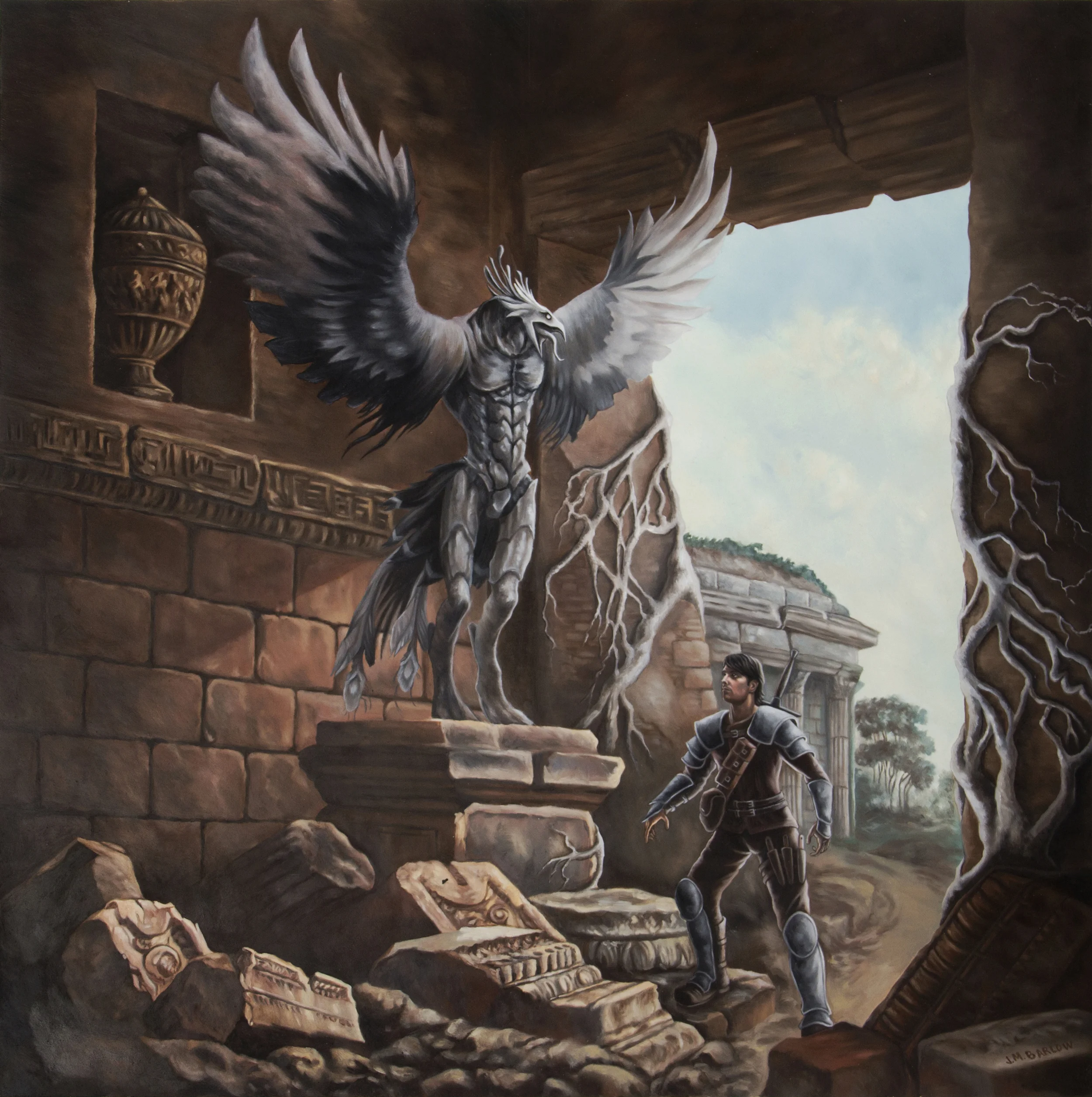 Heliodromous (Key out of Time), Oil on Bainbridge, 20" x 20"
