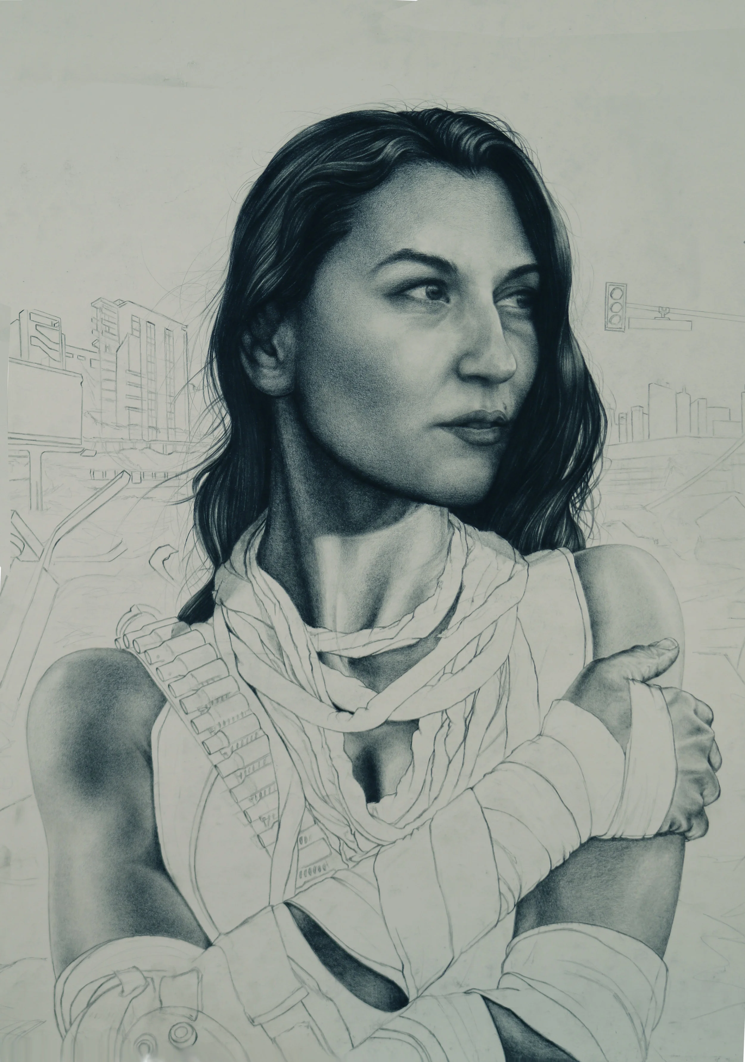 Close up shot of portrait; "Some Things Are Worth Dying For"