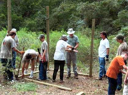 Building a wildlife-viewing blind with an Eagle Scout candidate, Bastrop S.P. 