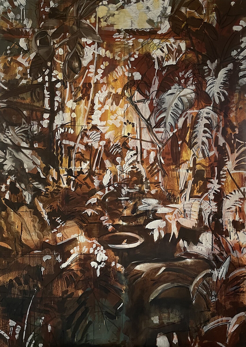 DARK FOREST oil on canvas 72 x 51" 2021 Andra Norris Gallery, Burlingame, CA