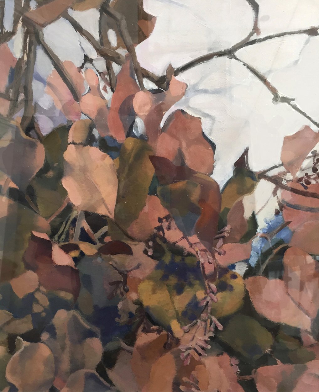 LEAVES ON PAPER  oil on paper  17 x 14" (framed)  2006  Andra Norris Gallery, Burlingame, CA 
