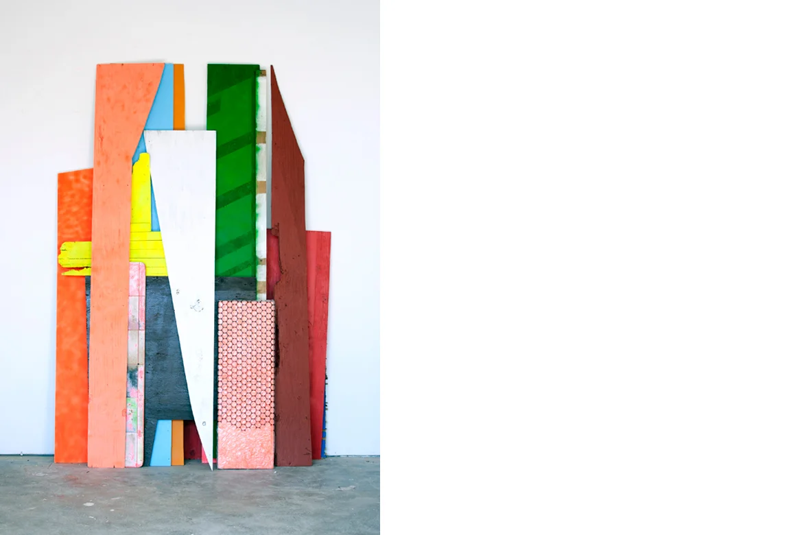 COLOR BOARDS NO. 2 acrylic, spray enamel, bubble wrap and wood, 95 x 68 x 18 inches, 95 x 68 x 18 inches, 2012