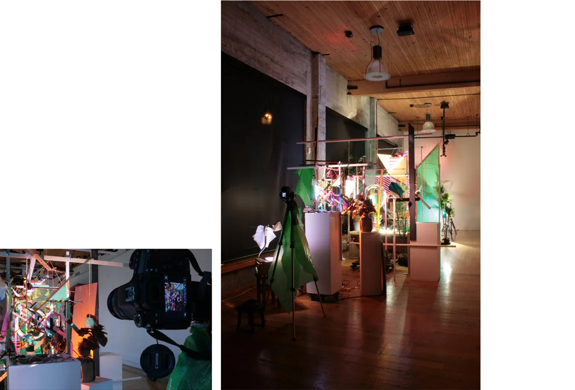 ACCUMULATION AT 12TH & MARION: MAY 7 – JUNE 19, 2015 (VERSION 1) site-specific mixed media installation produced for stop-motion video, The Hedreen Gallery (Seattle University), 123 x 106 x 485 inches, 2015 Project funded with a Direct Grant for Visual Artist from The Harpo Foundation