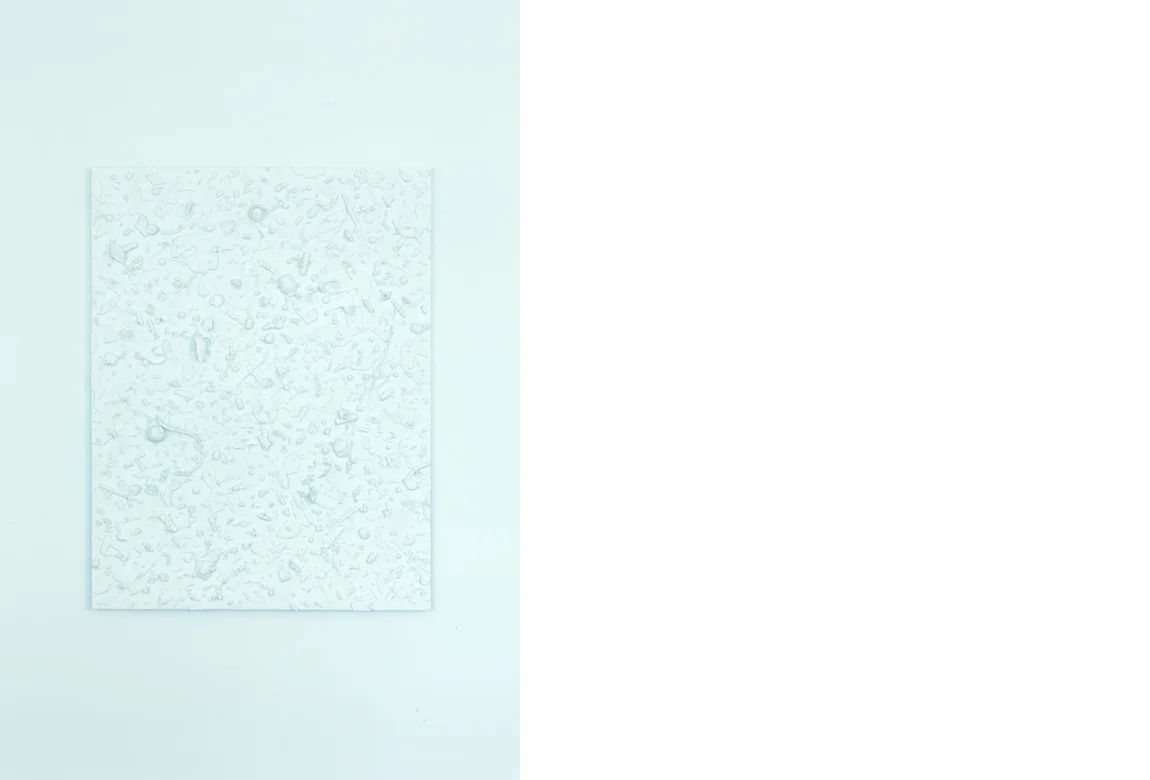 Refuse Aggregate in Spring Valley Hue (medium rectangle) mixed media on panel, 39 x 30 x 2.25 inches, 2018