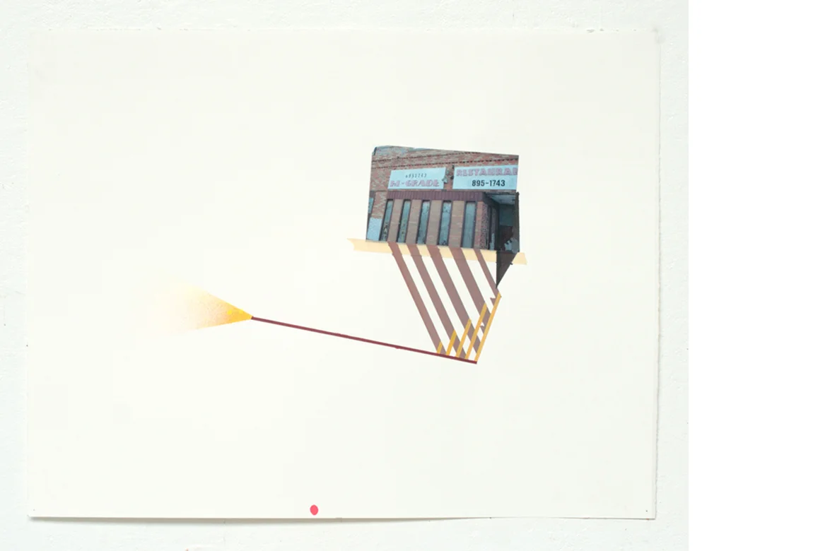 STRUCTURAL STUDY NO. 3 photo collage, acrylic and spray enamel on paper, 20 x 26 inches, 2011