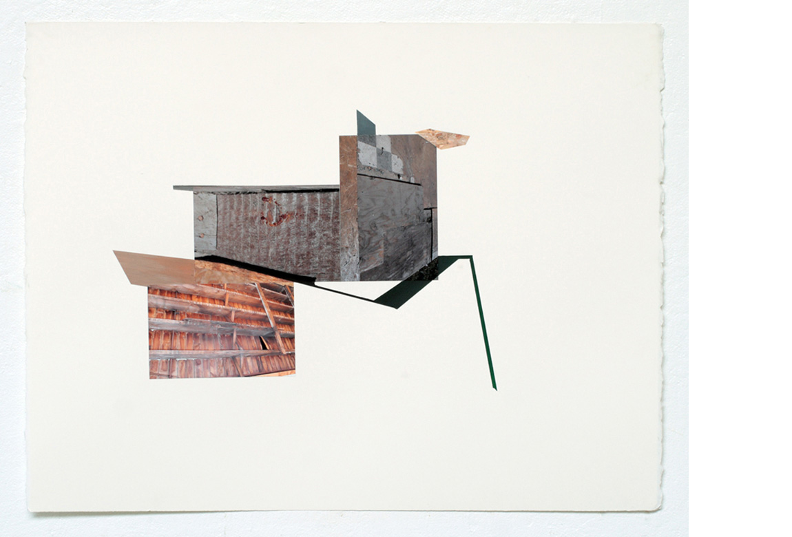    STRUCTURAL STUDY NO. 1    photo collage, acrylic and tape on paper, 20 x 26 inches, 2011 