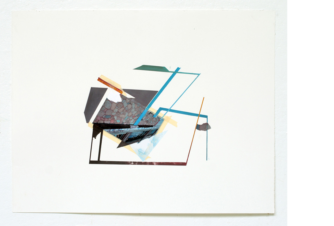    STRUCTURAL STUDY NO. 2    photo collage, acrylic and tape on paper, 20 x 26 inches, 2011 