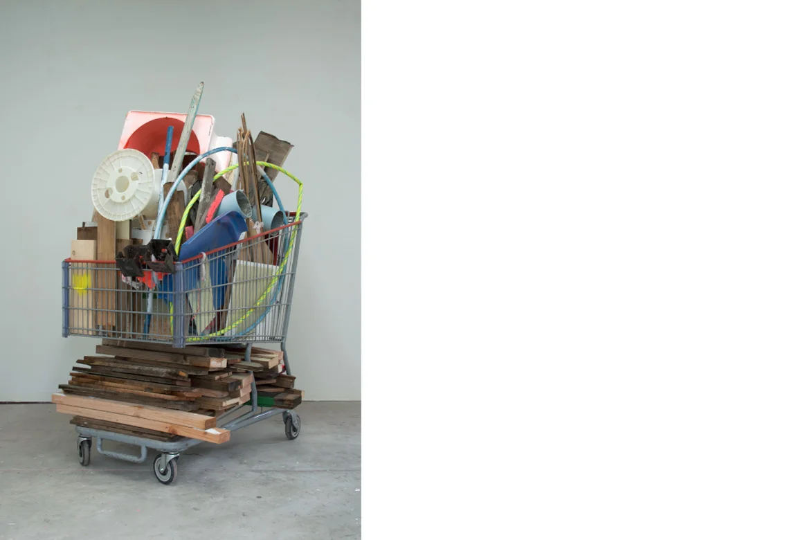 3452 BEETHOVEN GARAGE: DECONSTRUCTED IN GROCERY CART mixed media, 68 x 38 x 55 inches, 2013
