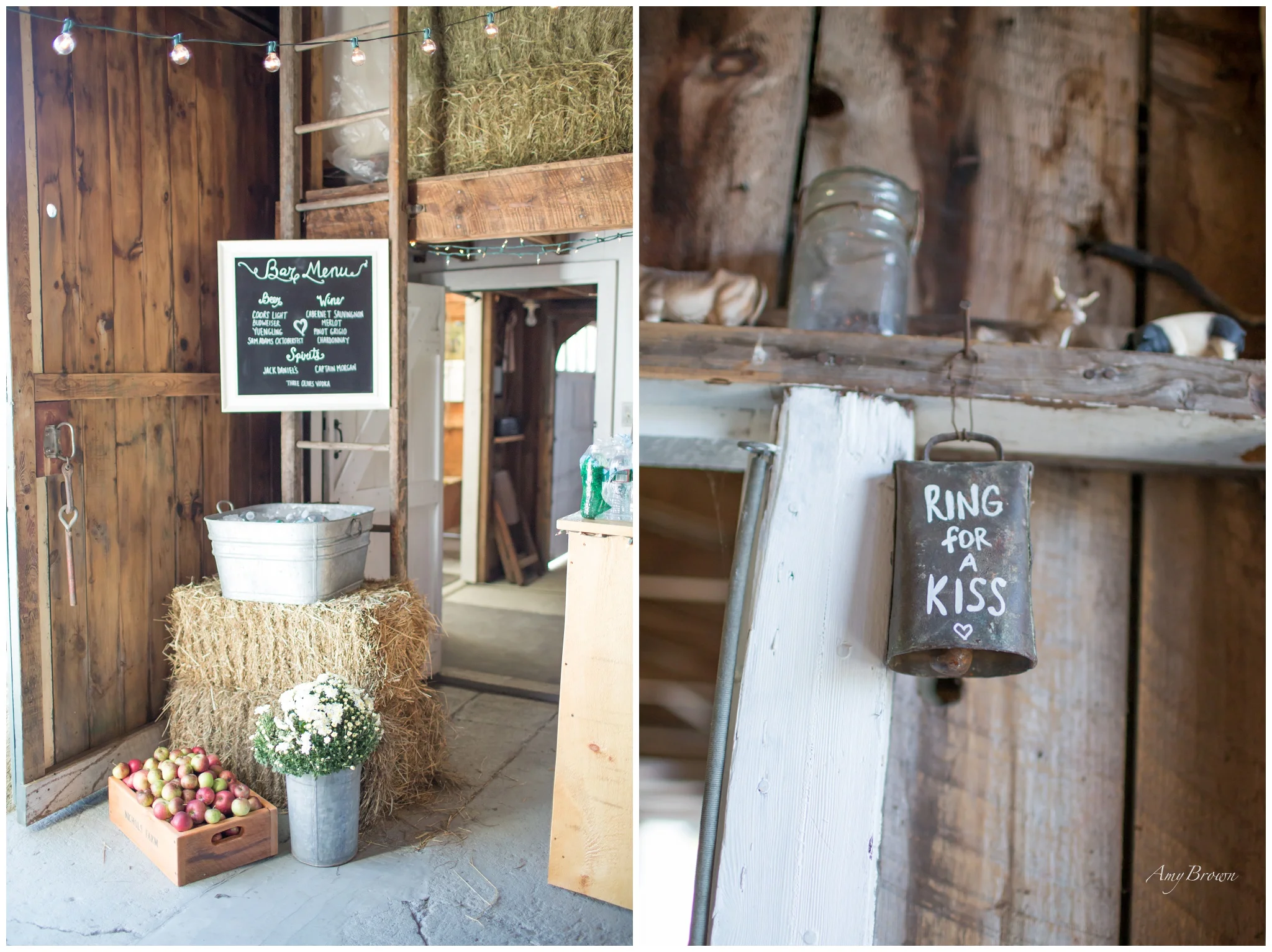 Seacoast NH Wedding Photographer | Sugar Shack Wedding Bar |Barn Wedding Decorations | Amy Brown Photography