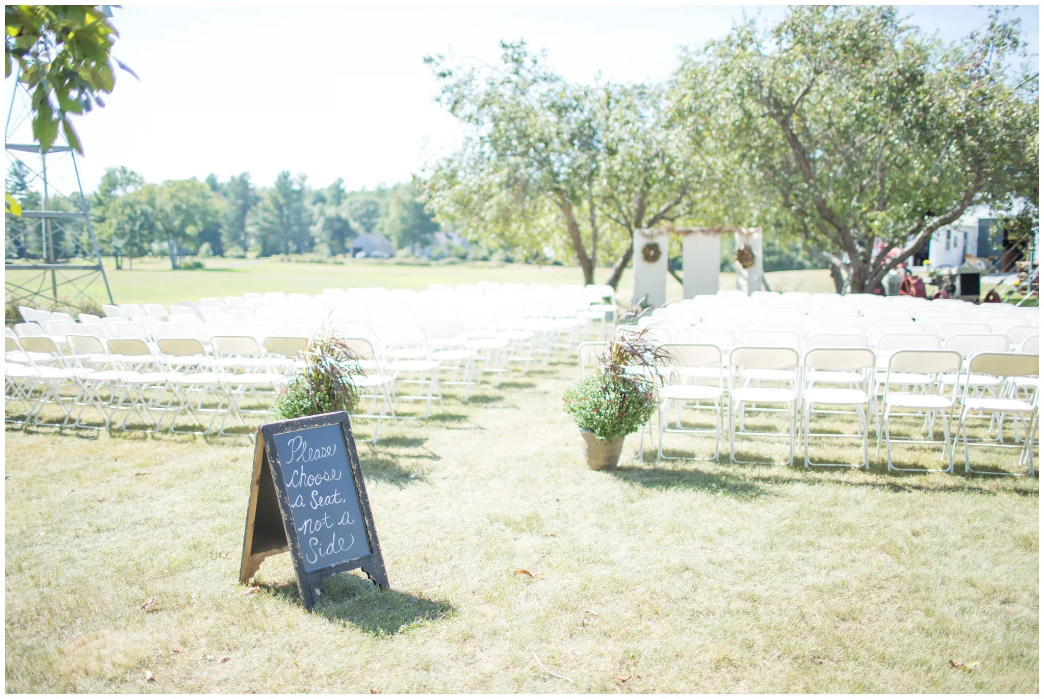 Seacoast NH Wedding Photographer | DIY Wedding Decor | Wedding Aisle Sign | Amy Brown Photography