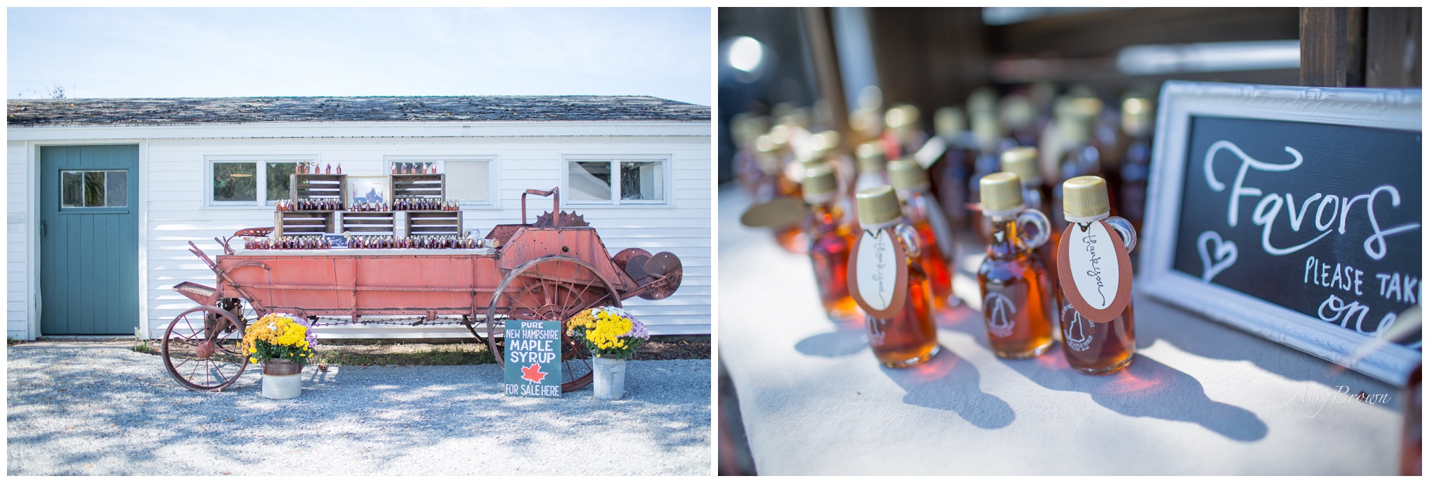 Seacoast NH Wedding Photographer | Maple Syrup Wedding Favors | Sugar Shack in NH | Farm Wedding | Amy Brown Photography