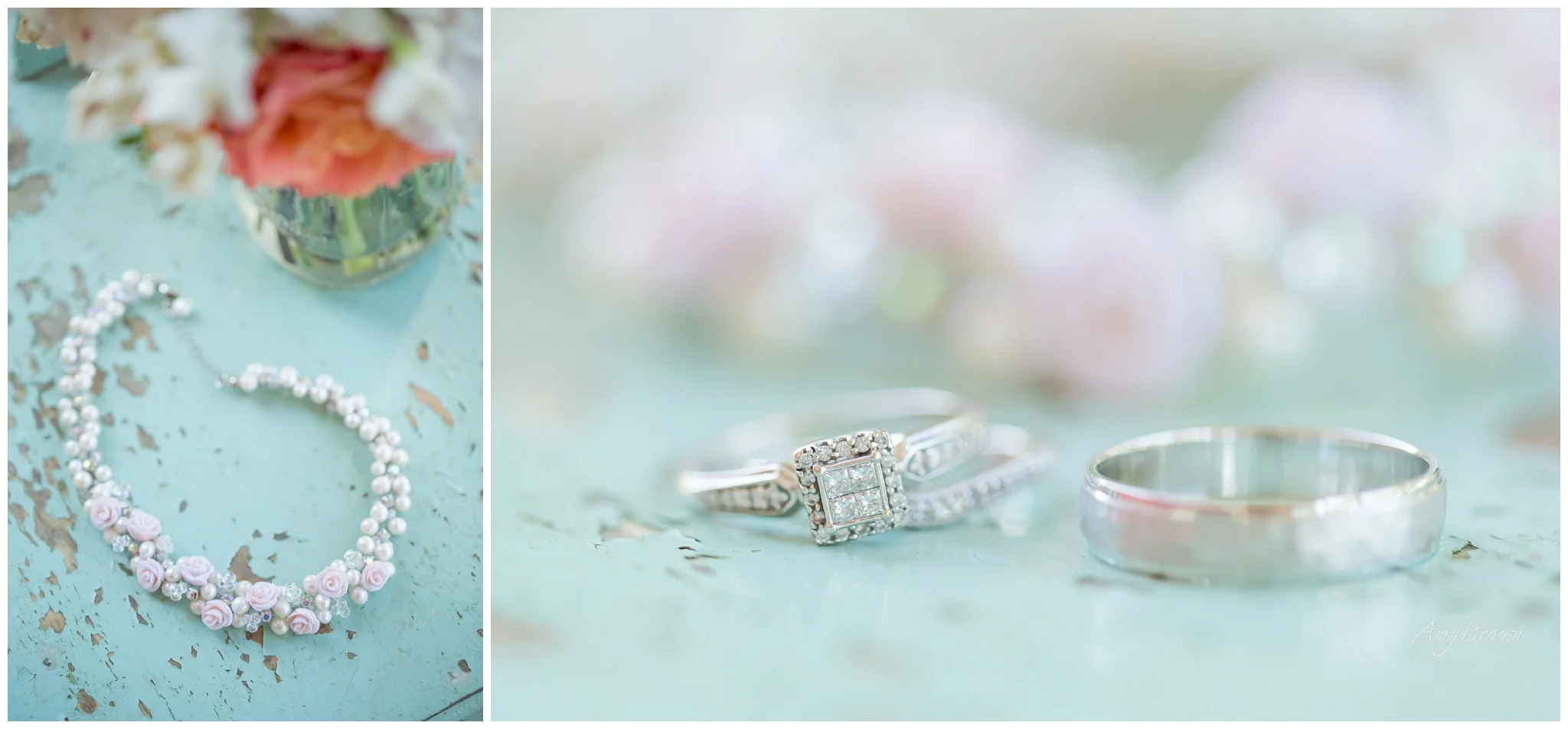 Seacoast NH Wedding Photographer | Pink and Pearl Wedding Jewelry | NH Farm Wedding | Amy Brown Photography