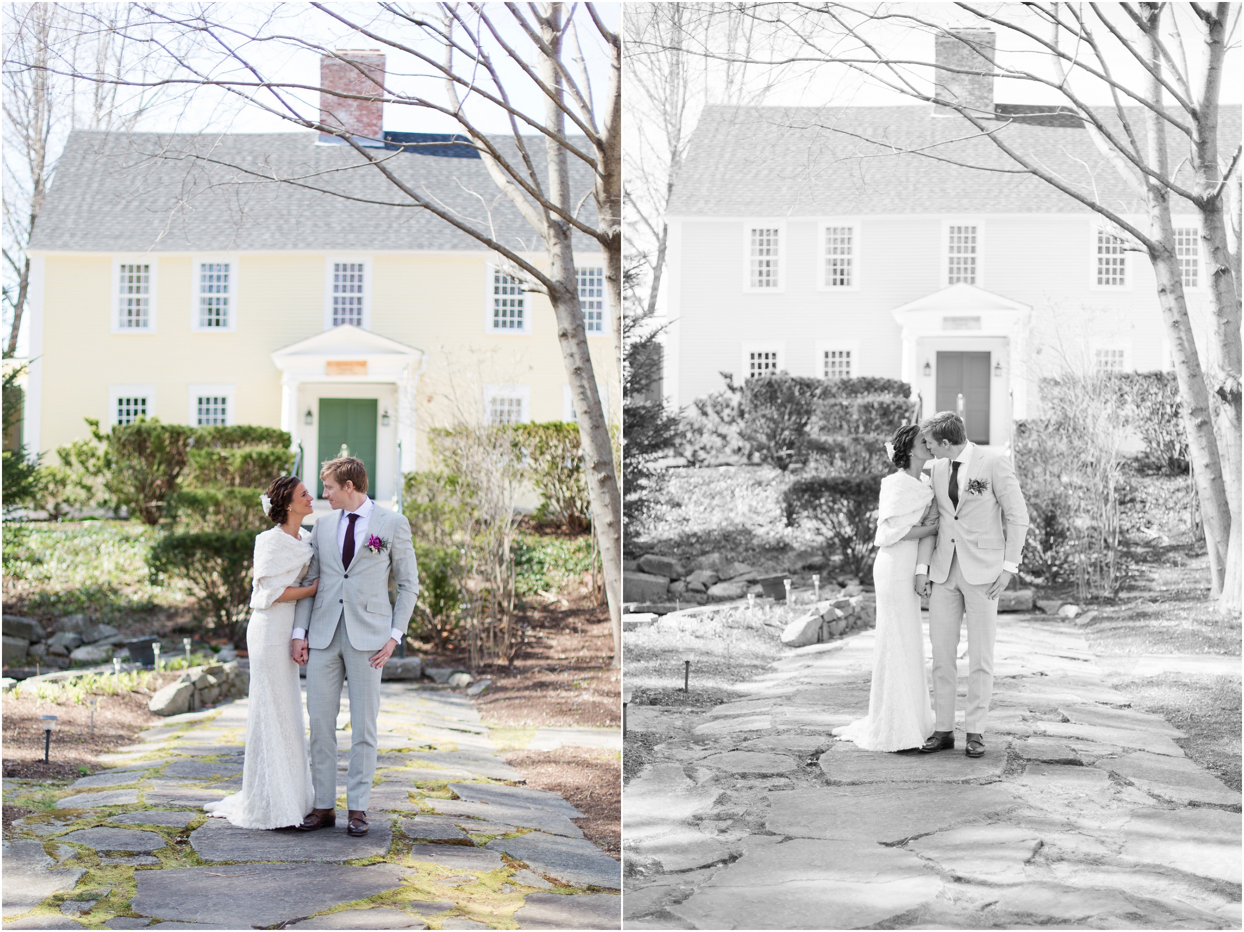 Southern New Hampshire Wedding Photographer | Bride and Groom Portraits At Three Chimneys Inn Durham New Hampshire | Amy Brown Photography