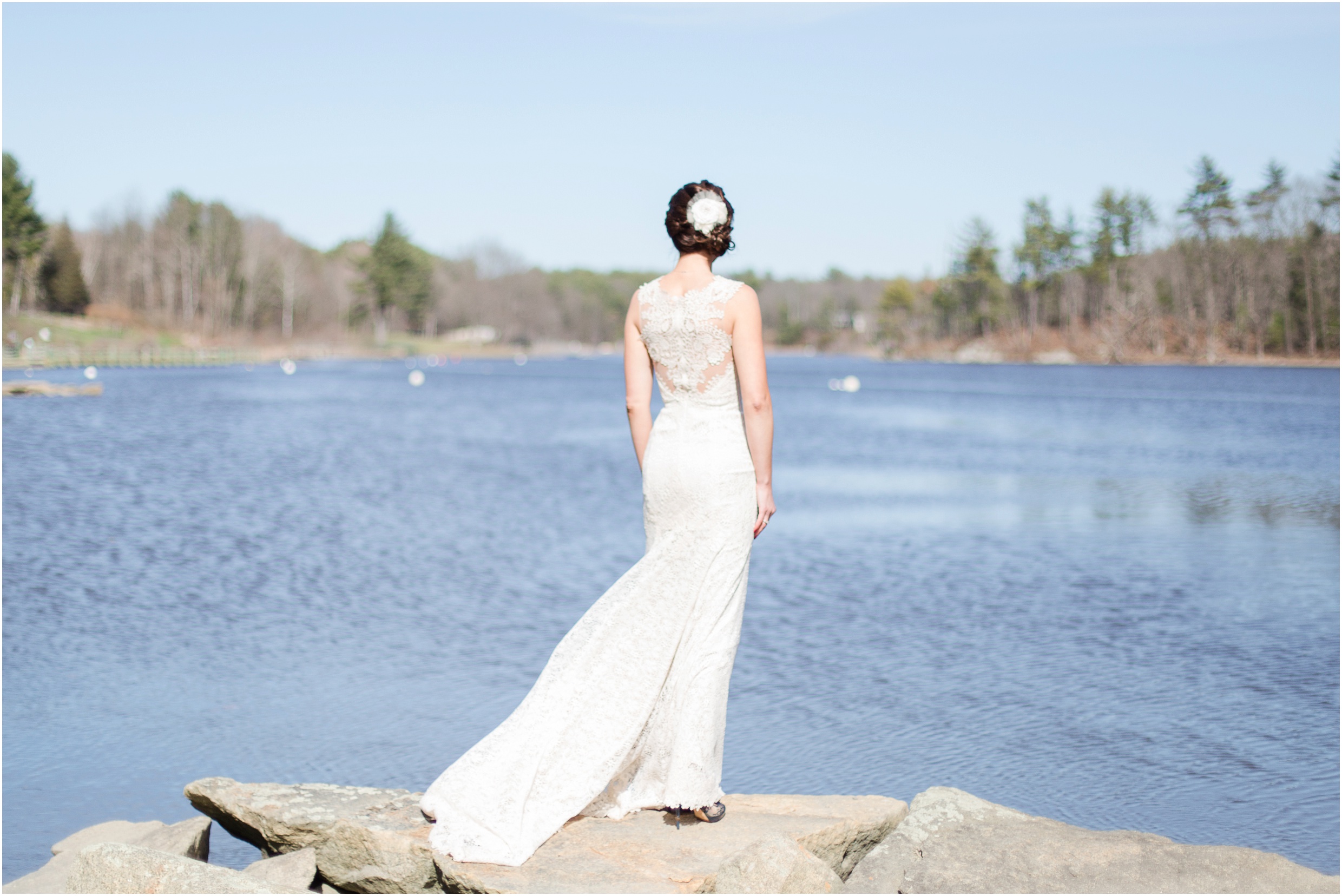 Southern New Hampshire Wedding Photographer | Anthrophologie Bridal Line Wedding Dress | NH Great Bay Bridal Photos | Amy Brown Photography