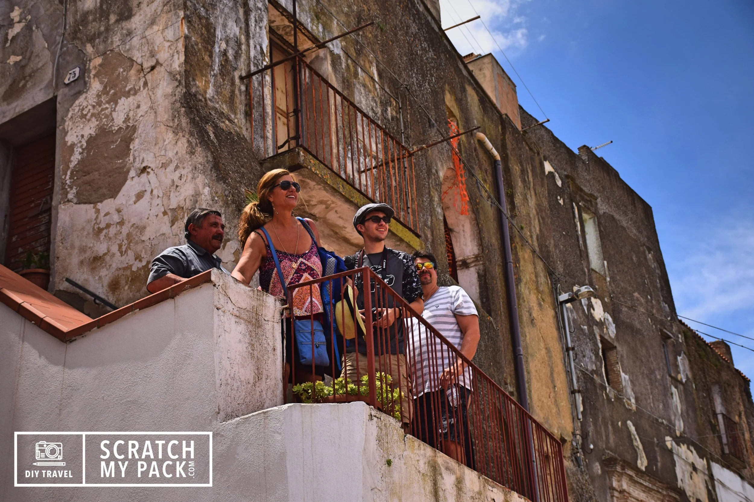 Giuseppe, Lisa, Preston, & David overlooking Pomarico