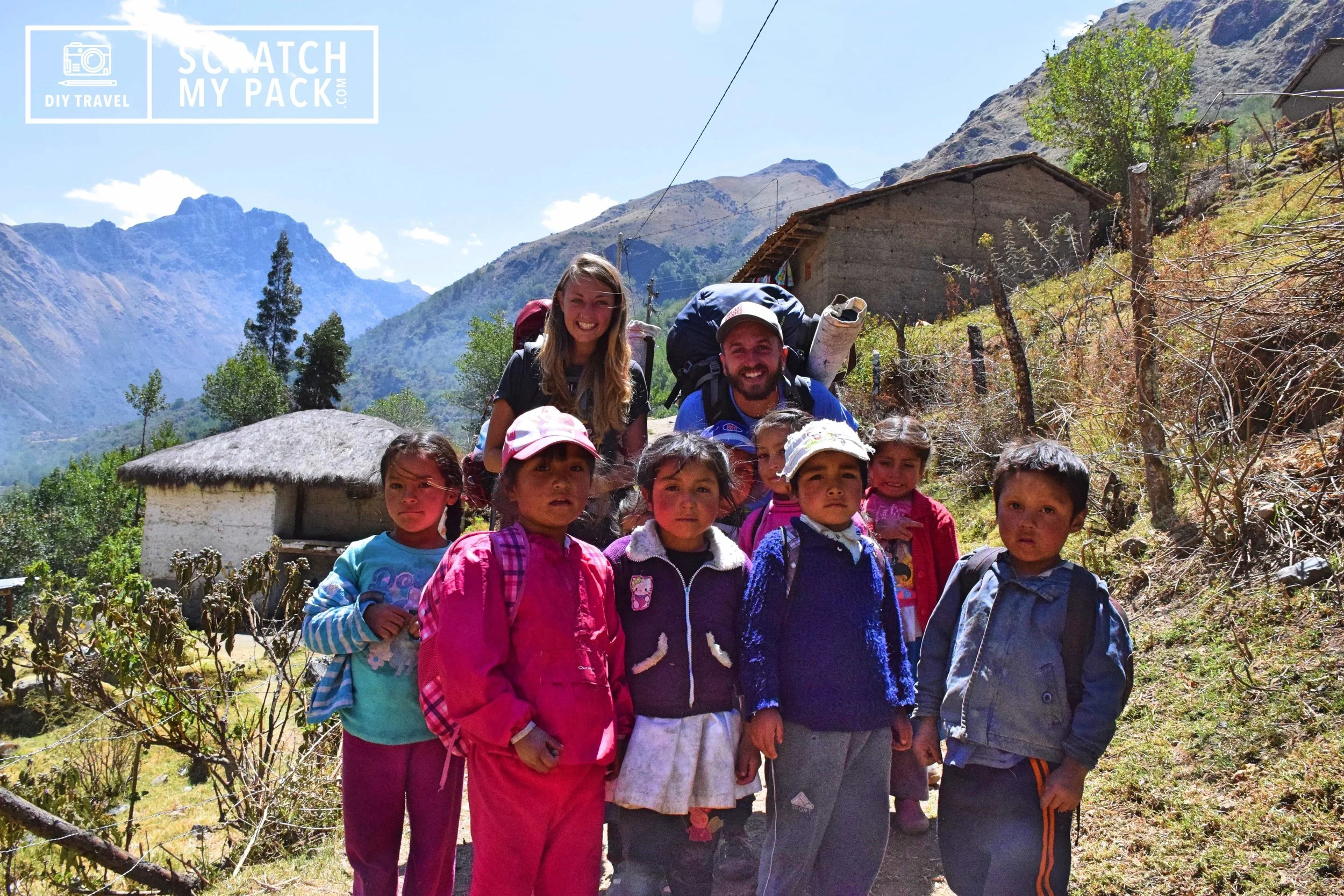 Meeting some local kids on a hike in Peru