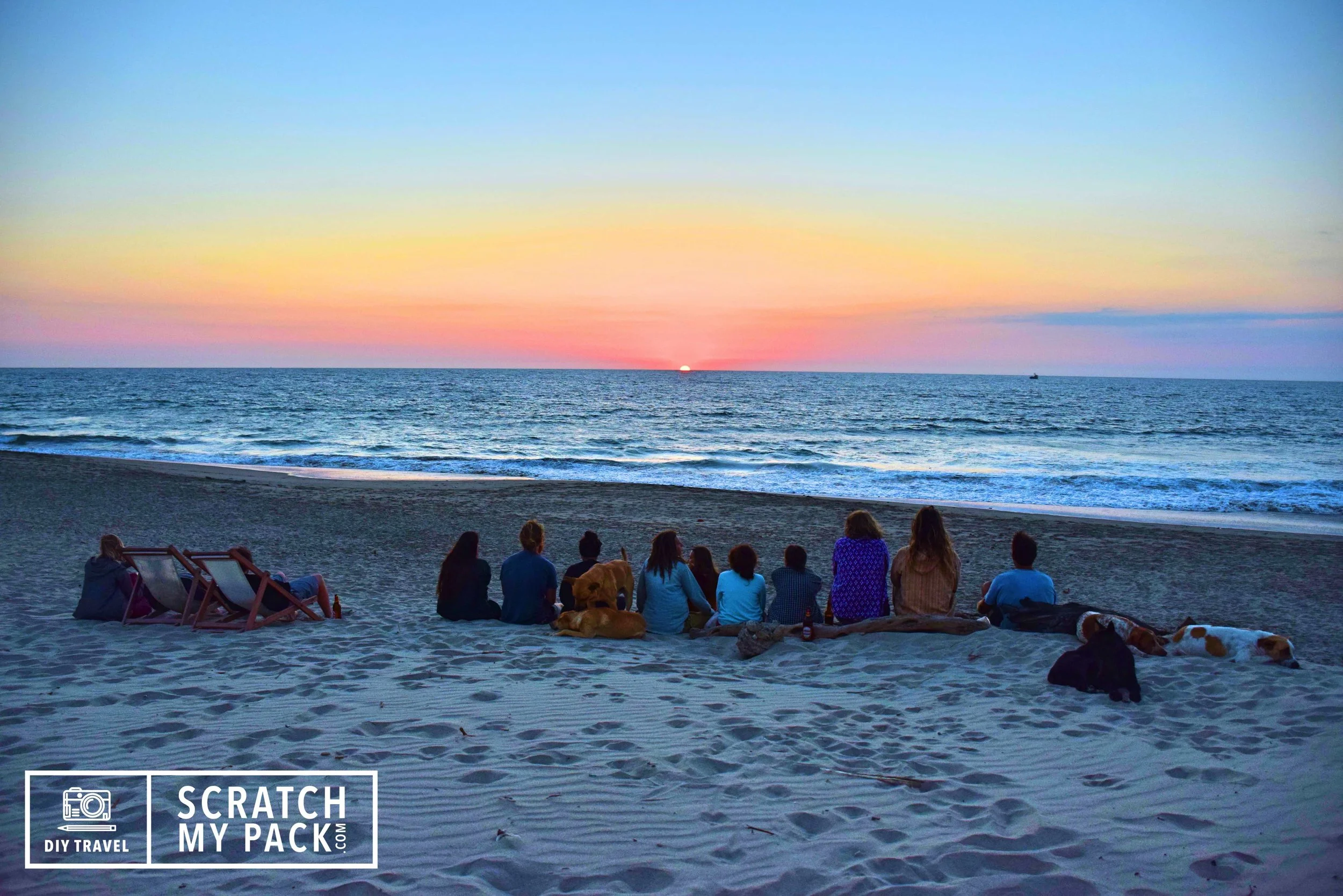 Watching the sunset with the entire hostel