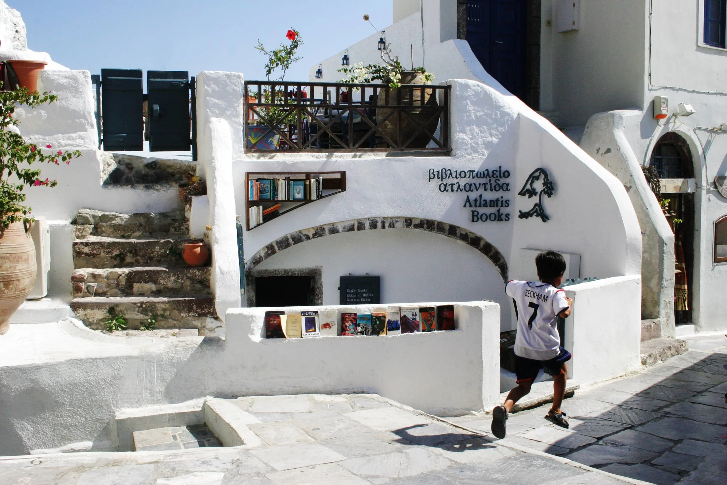 Atlantis Bookstore - This underground cave is the island's only book stop. They have everything from classic literature to modern fiction and it's unique use of space and book nerd art, makes this an easy spot to relax on the rooftop overlooking the Caldera cliffside.