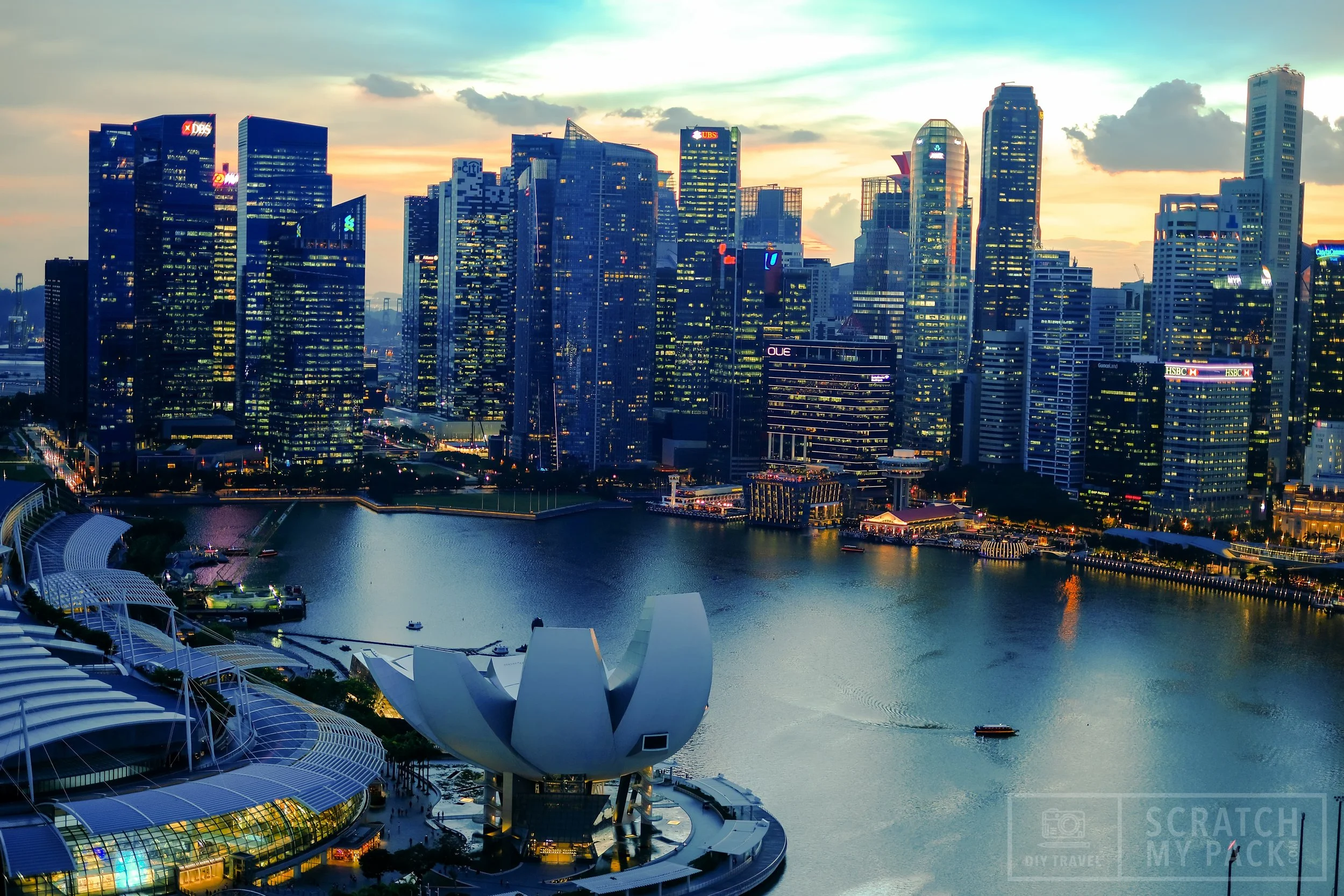 A view of the city from atop the Singapore Flyer