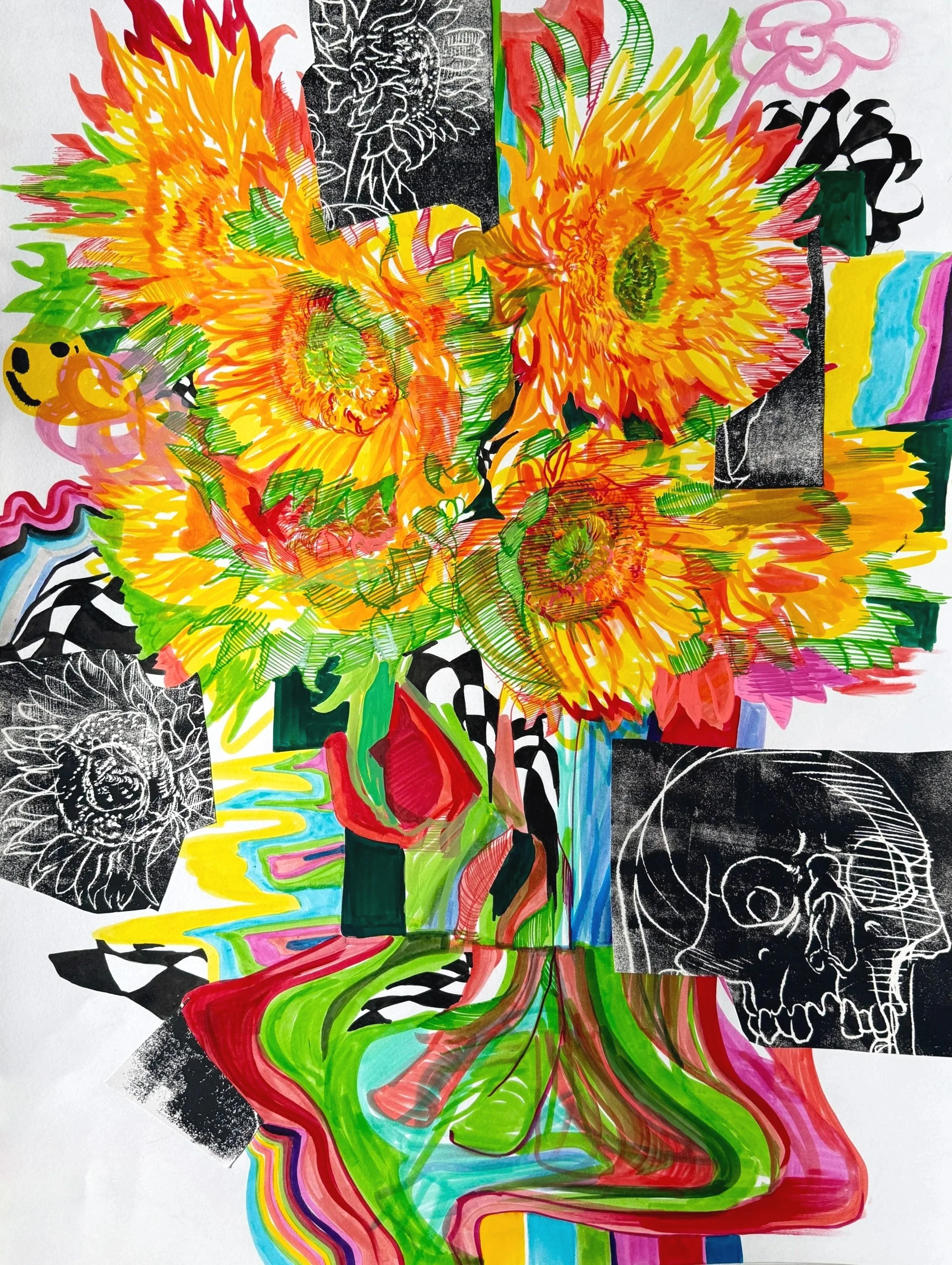 Transcendent Floral Arrangement

 

 Mixed media and collage on paper, 22 x 30 in., 2026.. 