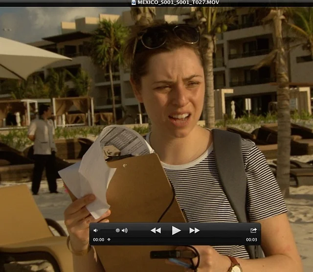 Apparently I look like a character in a Katherine Heigl rom-com when I'm field producing. 