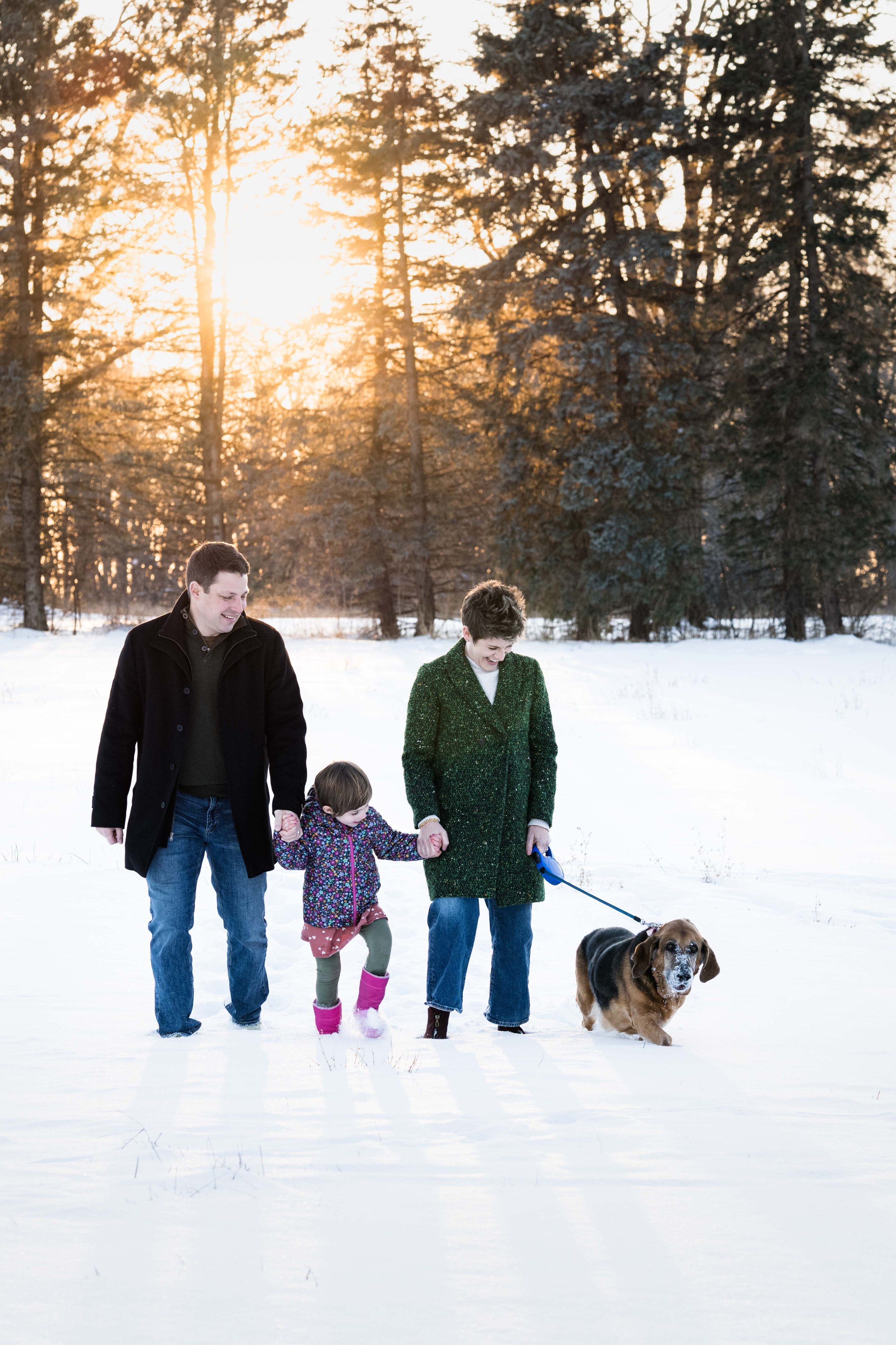 family photos in the snow
