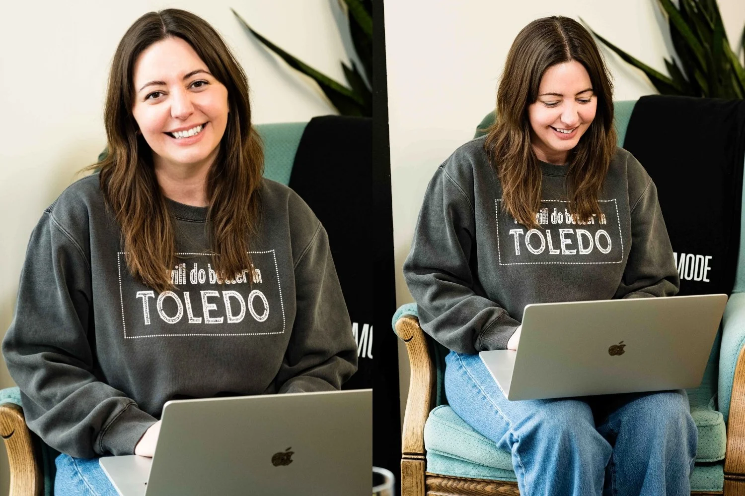 jupmode employee working on laptop in office