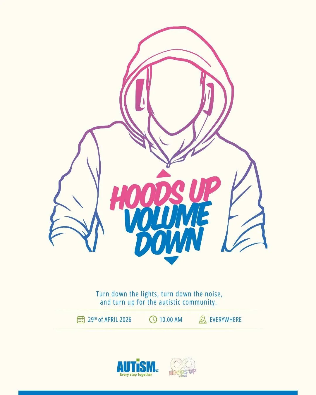 DON'T FORGET @autism_newzealand  HOODS UP EVENT TOMORROW @ 10AM 💙🌟 we will be participating with our tamariki here at GlowKids #hoodsup2026
