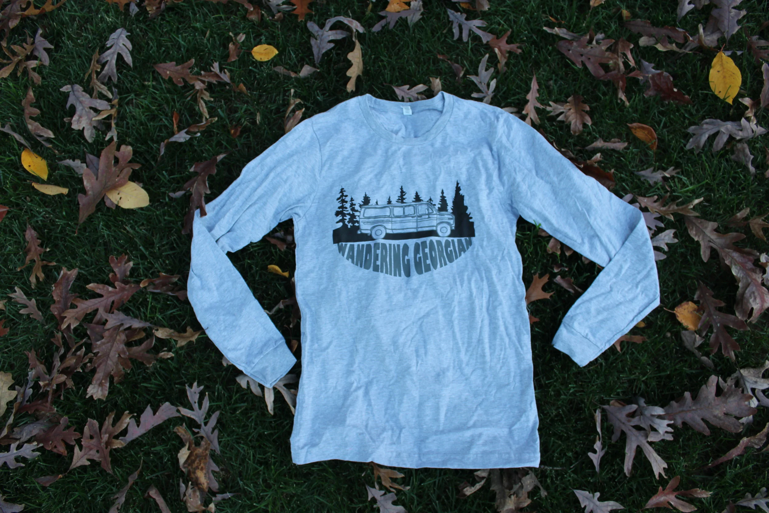 Grey Wandering Georgian Long Sleeve Grey T-shirt