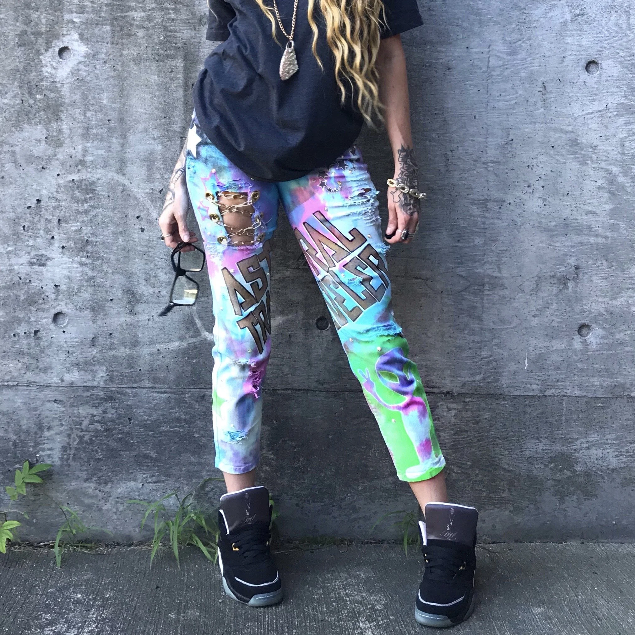 'ASTRAL TRAVELER' upcycled stretch denim