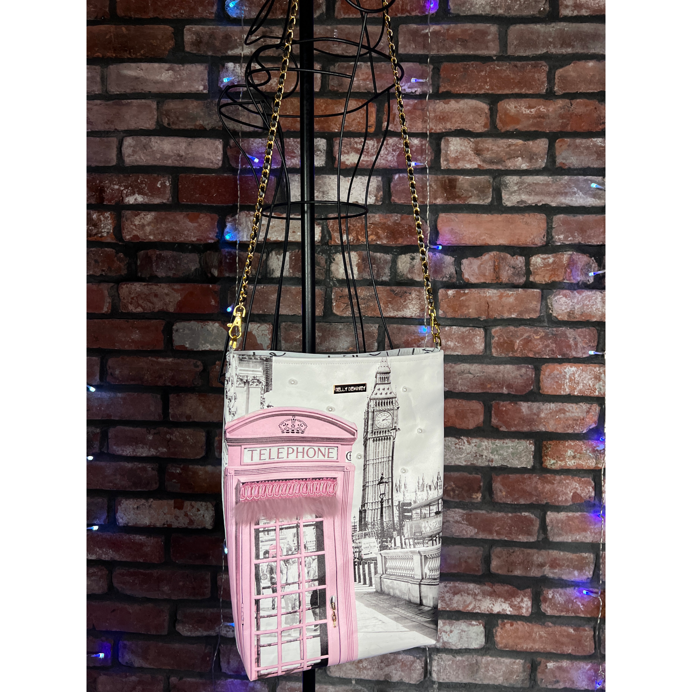 'BEA' upcycled canvas print bag