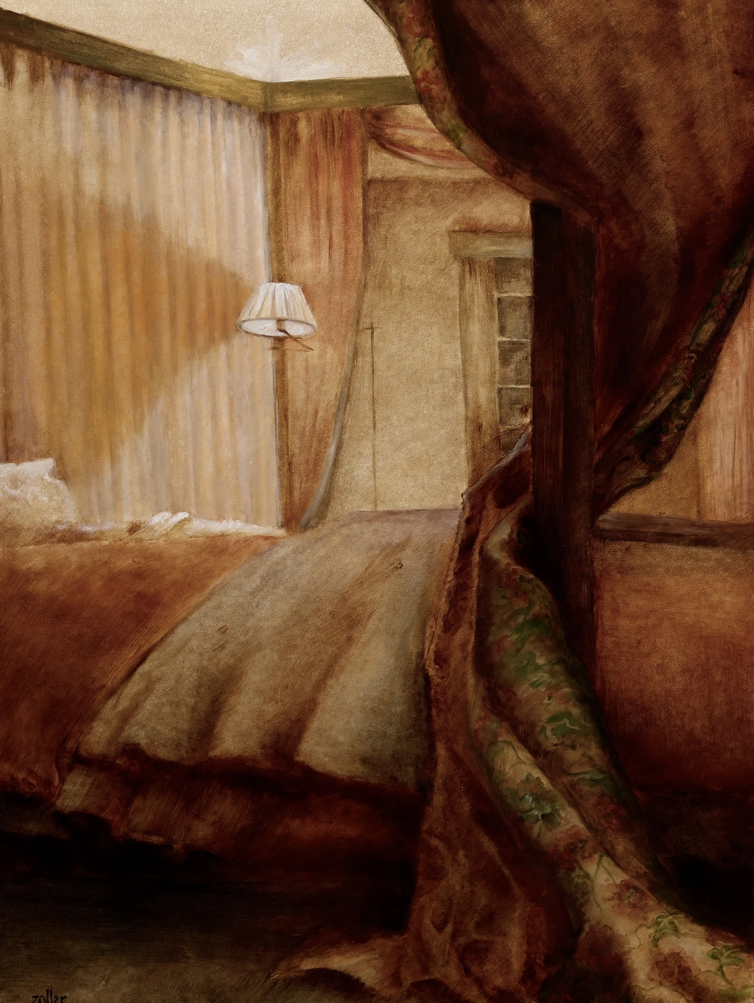 He stepped quietly into the light and entered the room.