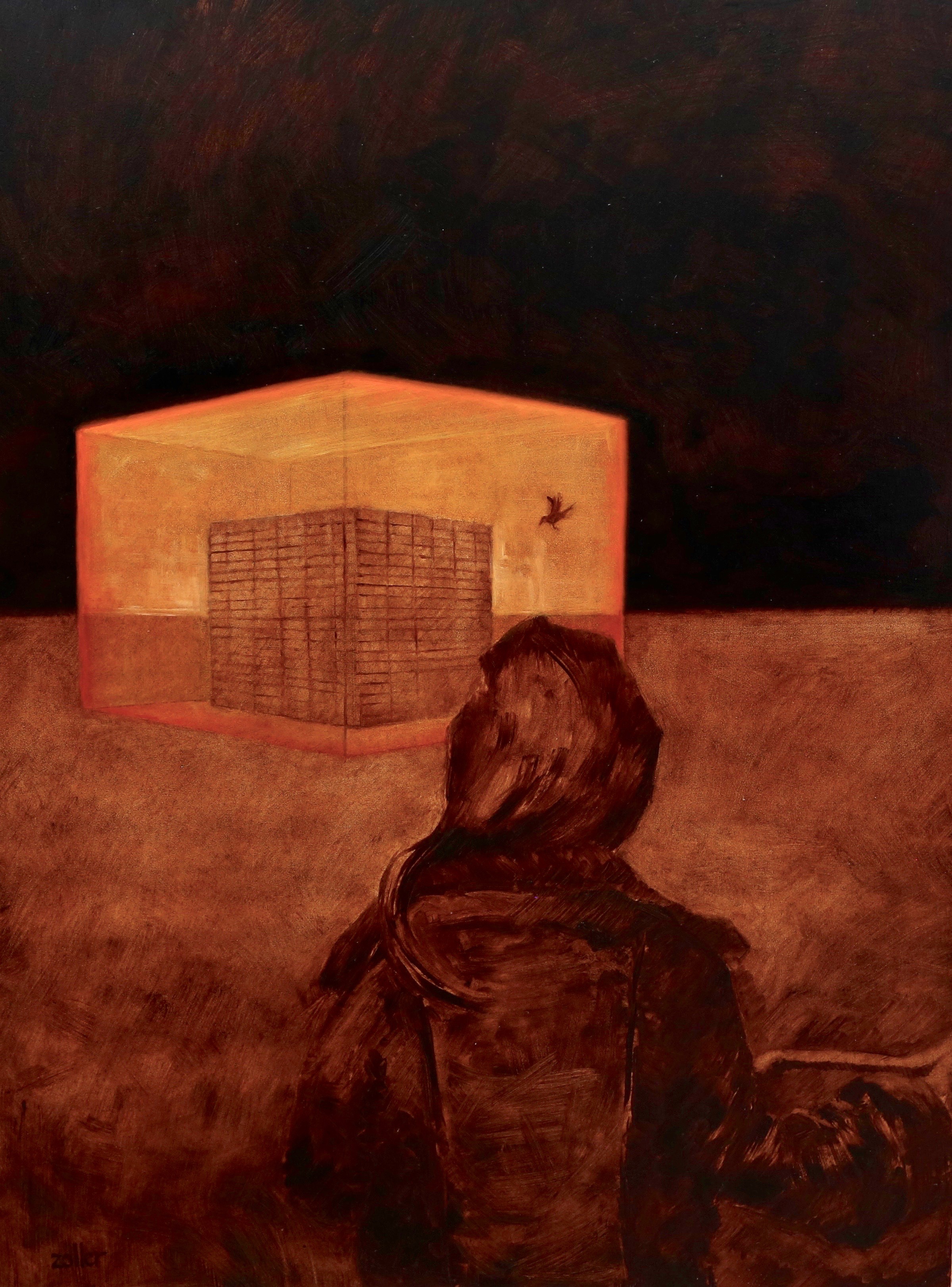 To her surprise he flew right through the wall of the cube.