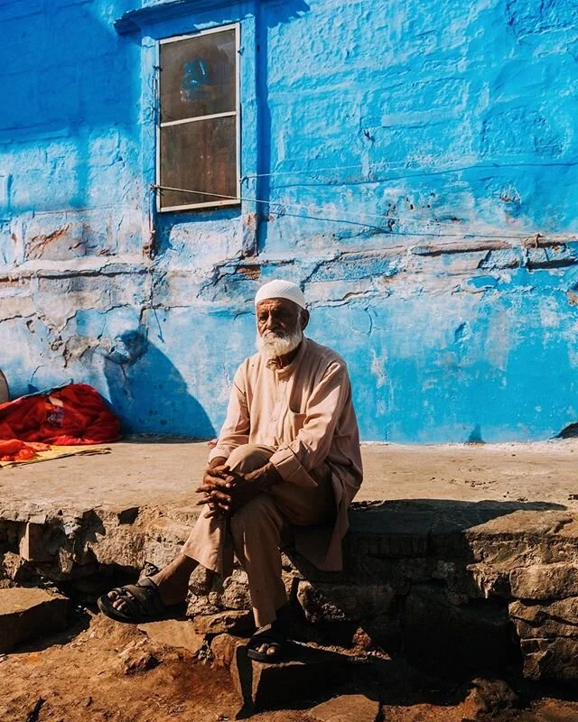 portraits from the blue city in india. 👉🏼 swipe for the full image. do you feel like you&rsquo;re spending more time on social media during these times or trying to spend more time focusing on other things?