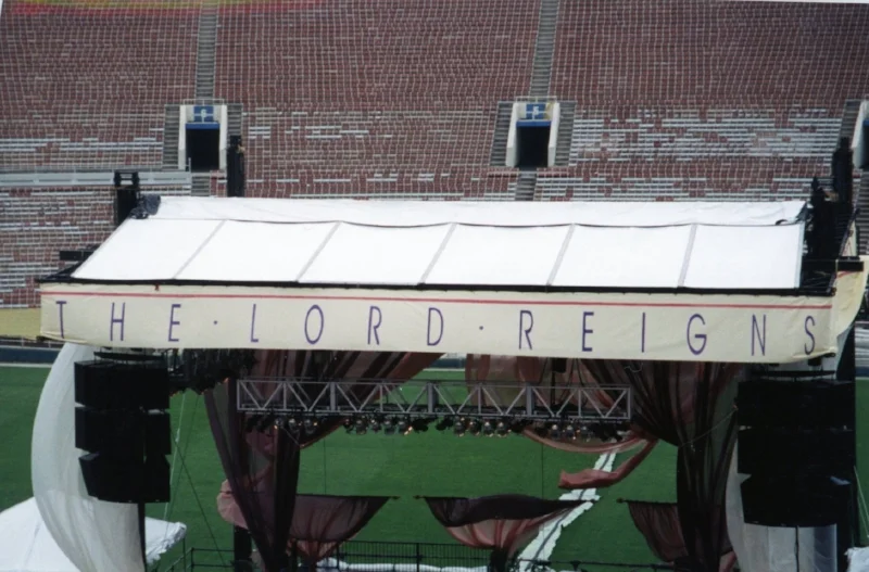 Chosen Women stadium event, "The Lord Reigns" is held at the Rose Bowl, May 1997