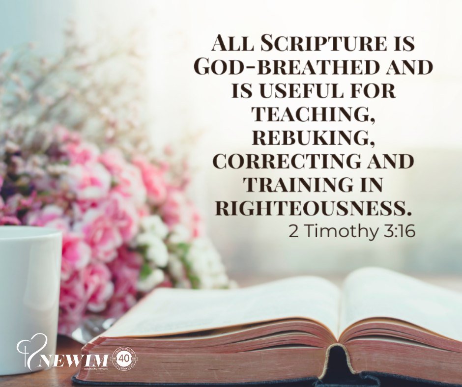 All Scripture is God-Breathed and is useful for teaching, rebuking, correcting and training in righteousness.  2 Timothy 3:16

Do you want to know how to hear from God? Read his Word!

#newim #newimconnects