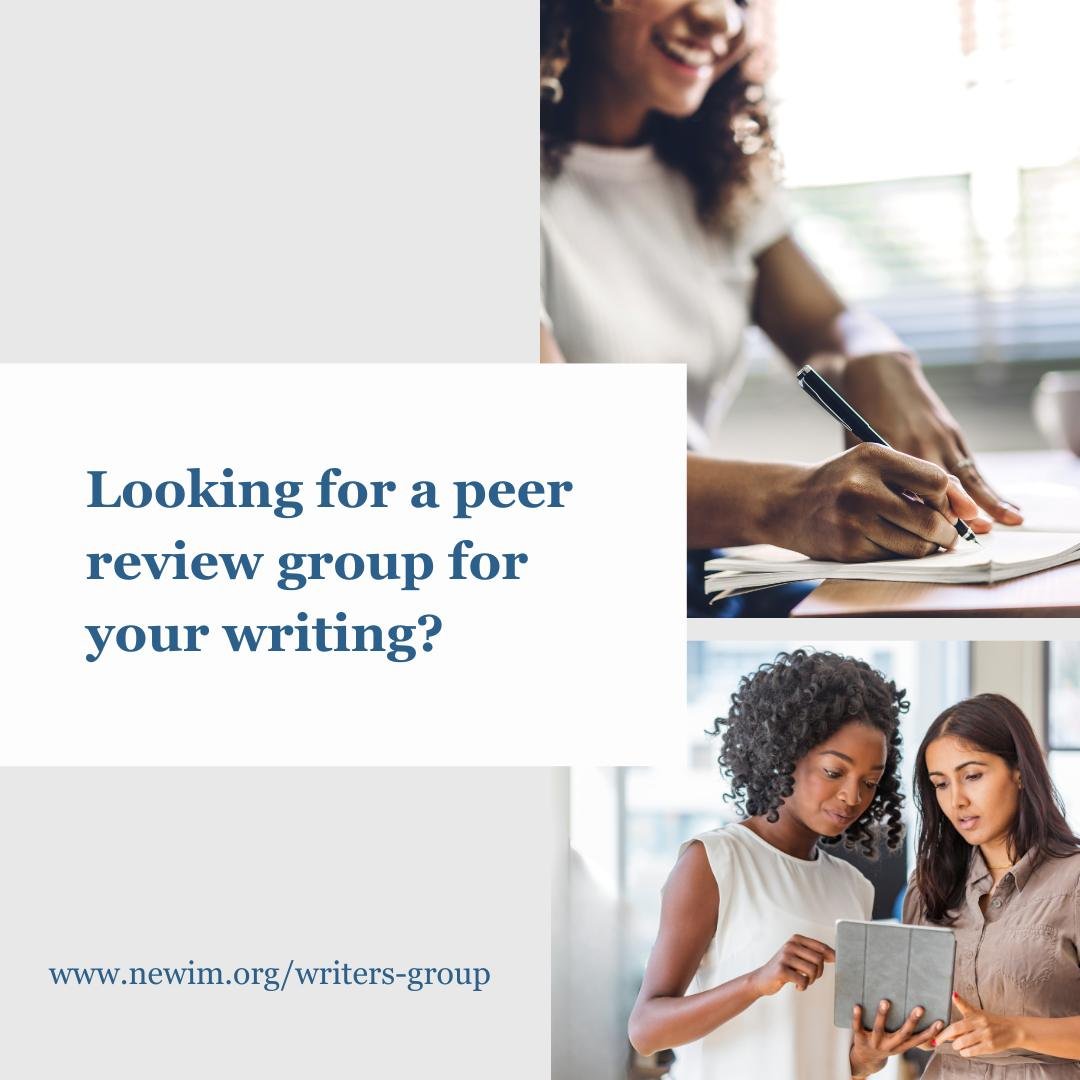 Saturday, July 12, 9am PT/noon ET join the NEWIM writer's group for a time of bouncing ideas off of other writers. We welcome Monica Brislawn as she takes over leadership of the Writers' Group. Submit writing before the Zoom meeting and get, as well 