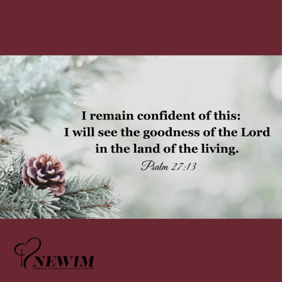I remain confident of this: I will see the goodness of the Lord in the land of the living. Psalm 27:13
#newim #newimconnects