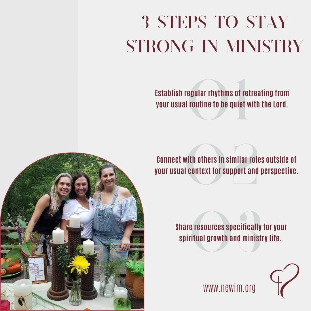 At NEWIM, we provide retreats, relationships, and resources to help you to stay strong in ministry.

#newim #newimconnects