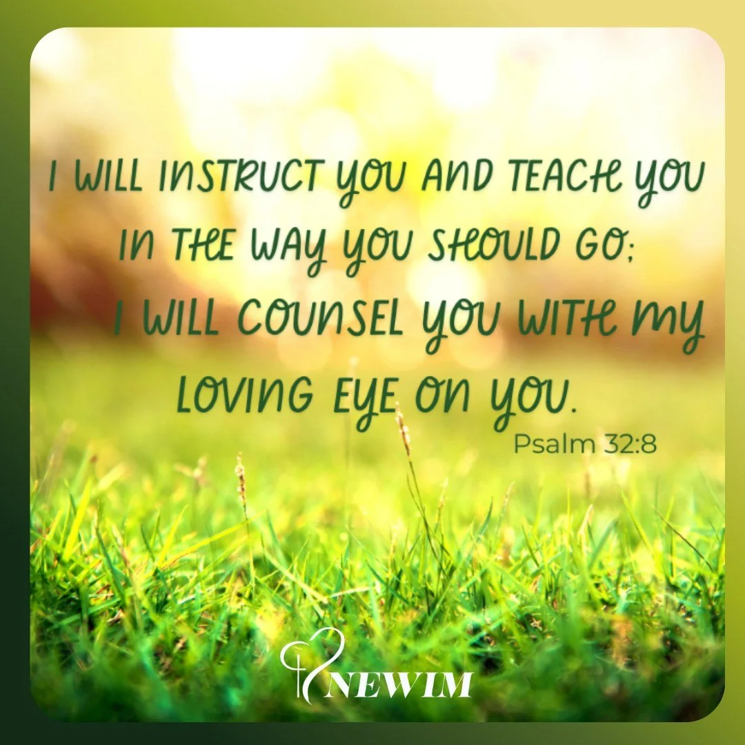 I will instruct you and teach you in the way you should do; I will counsel you with my loving eye on you.  Psalm 32:8

#newim
