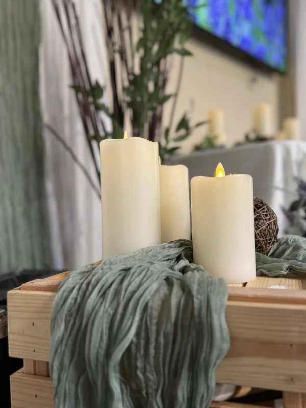 Candles with cloth