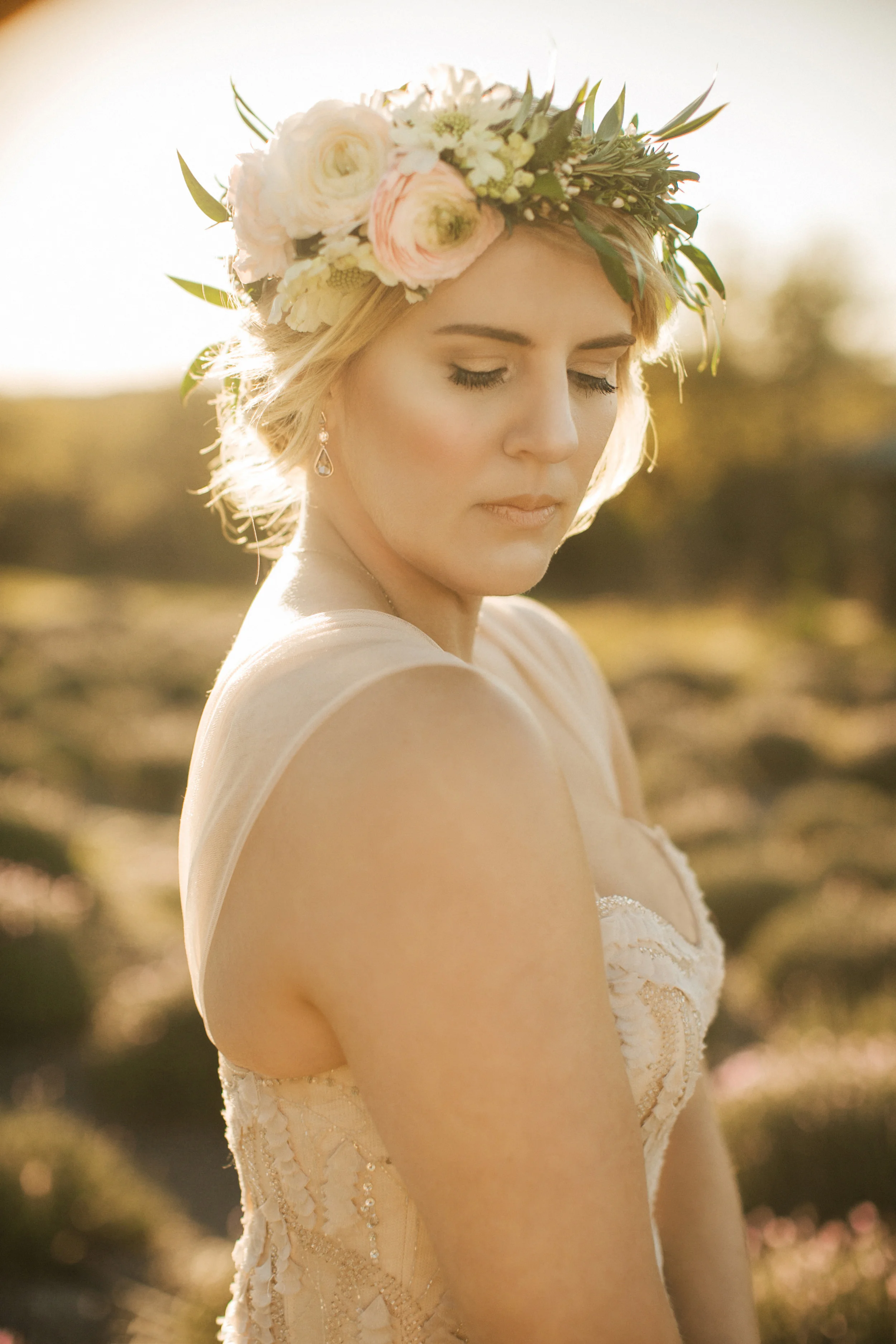 Coming up with Claire's bridal makeup was so laid back and effortless. She knew she wanted something very natural; glowy skin, golden eyeshadow, but we also had a lot of fun experimenting with the boho dots. 