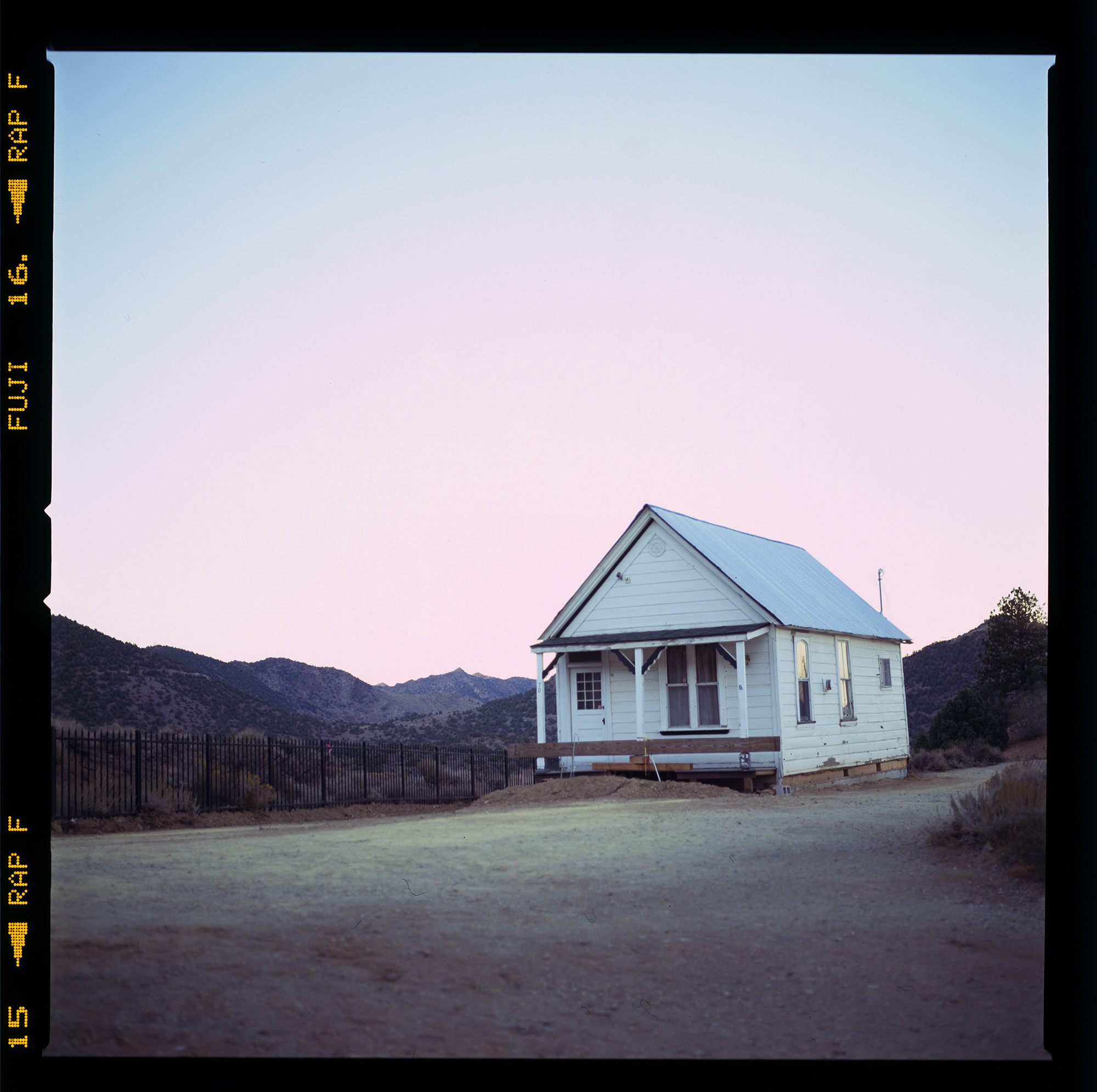 View of a house in Virginia City, Nevada on the way to Reno. Taken with a Hasselblad 501C, 80mm Zeiss CF lens, and Fujichrome Astia reversal film.