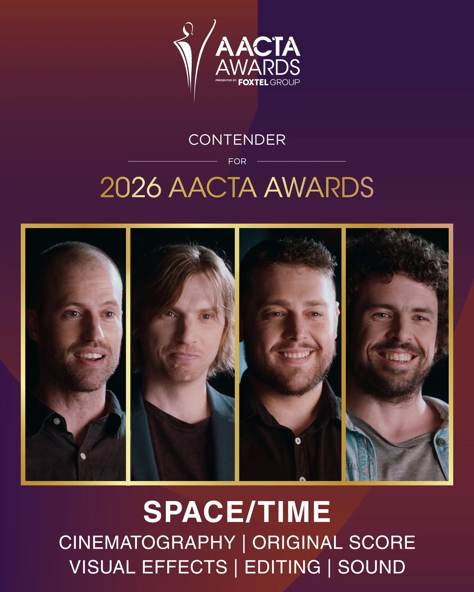 AACTA Feature Film Awards Voting Now Open! 🏆

@spacetimemovie is eligible for nomination across multiple categories, including:
Best Film &bull; Best Direction &bull; Best Screenplay &bull; Best Actor &bull; Best Cinematography &bull; Best Sound &bu